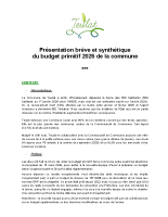 Présentation brève et synthétique BP 2026